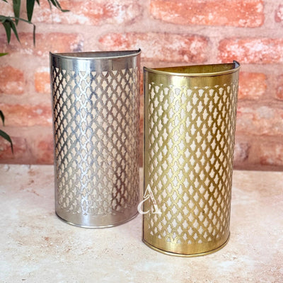 Khmissa wall light in silver-plated brass