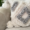 Housse de coussin Tit gris et blanc