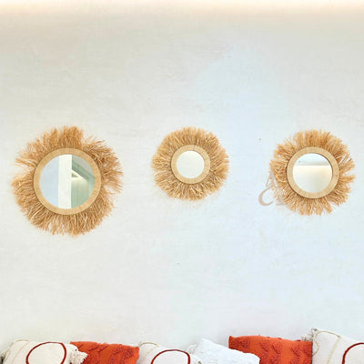 Natural Bohemian Mirror 42cm