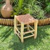 Tabouret traditionnel en bois et cuir - Ajbir