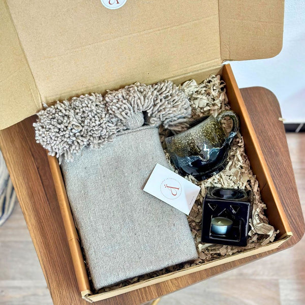 Taupe brown handmade gift box
