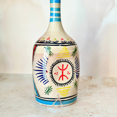 Turquoise Amazigh bottle vase