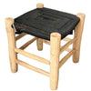 Tabouret en bois et Kittane noir - Ajbir