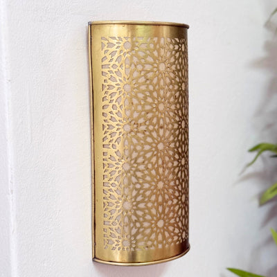 Zellige wall light in gilded brass