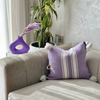 Handmade cushion cover with pompoms 50cmx50cm mauve