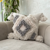 Housse de coussin Tit gris et blanc