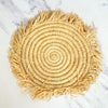 24cm wicker trivet with fringes