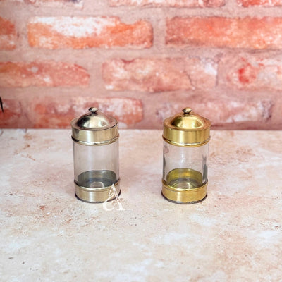 Glass and gold brass box