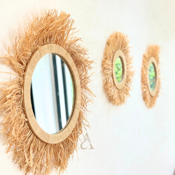 Natural Bohemian Mirror 42cm
