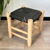 Tabouret en bois et Kittane noir - Ajbir