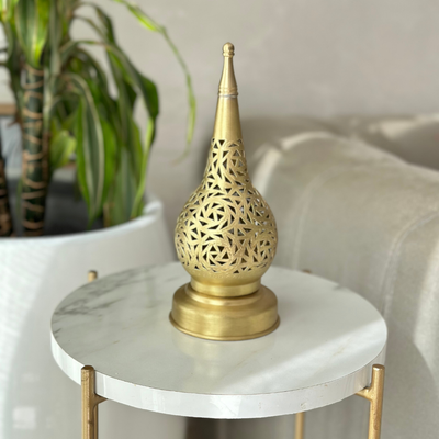 Gold-plated brass candle holder