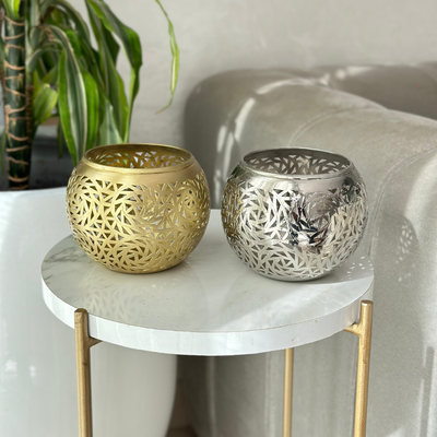 Round gold brass candle holder (3 sizes)