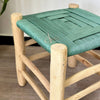 Tabouret en bois et Kittane vert eau - Ajbir