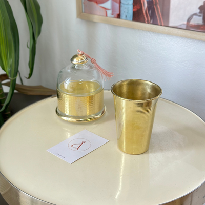 Glass and brass bell jar