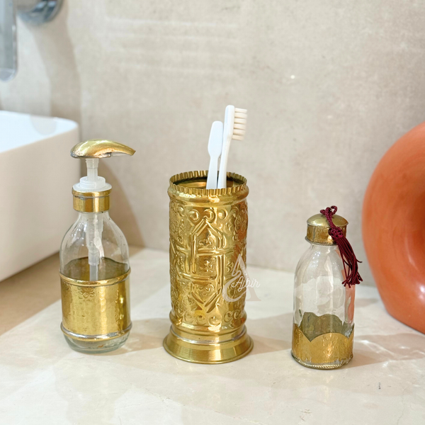 Traditional gilded brass glass