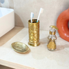 Adrar glass and gold brass soap dispenser
