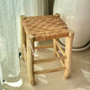 Tabouret traditionnel en bois et cuir - Ajbir