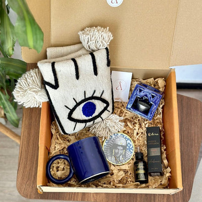 Box cadeau khmissa bleu - Ajbir