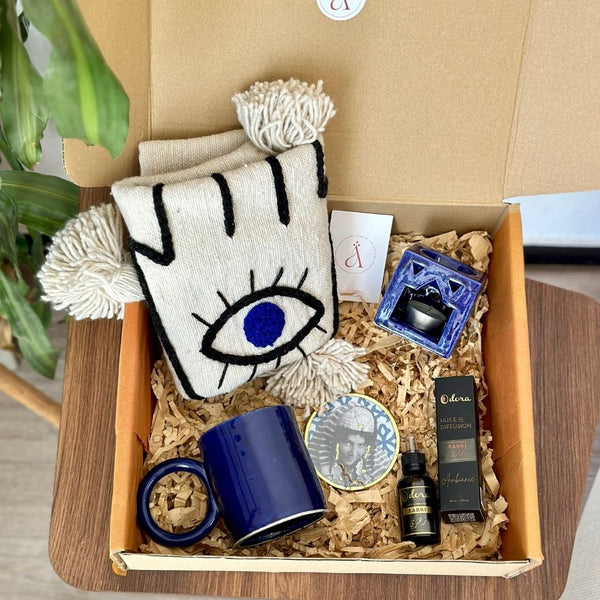 Box cadeau khmissa bleu - Ajbir