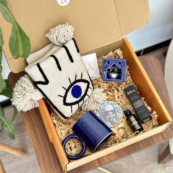 Box cadeau khmissa bleu - Ajbir