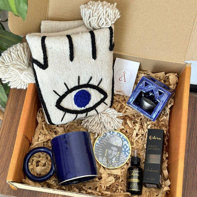 Box cadeau khmissa bleu - Ajbir