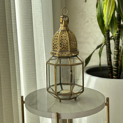 Traditional gilded brass lantern