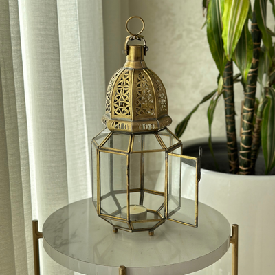 Traditional gilded brass lantern