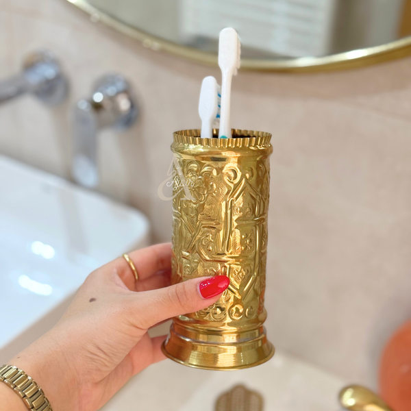 Traditional gilded brass glass