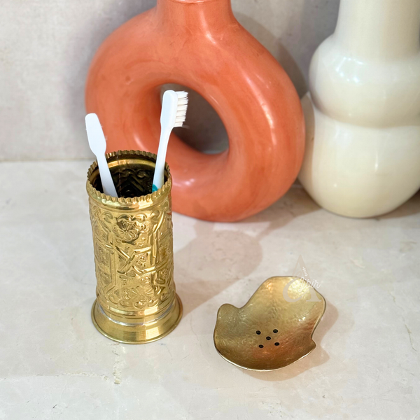 Traditional gilded brass glass