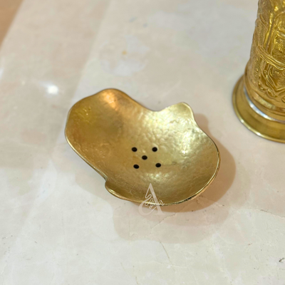 Gold-plated copper hand soap dish