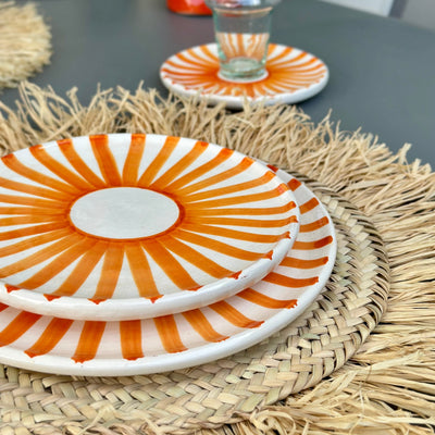 Orange Tafoukt plate set (12 pieces)