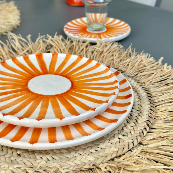 Orange Tafoukt plate set (12 pieces)