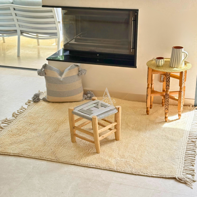 Mrirt Berber rug cream 100% sheep wool - 163cm / 122cm