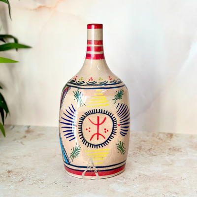 Amazigh fuchsia pink bottle vase