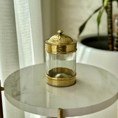 Glass and gold brass box