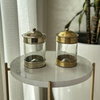 Glass and gold brass box