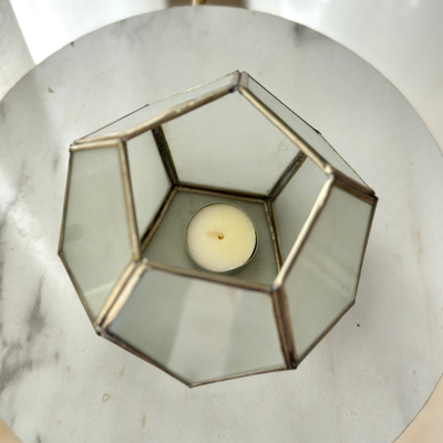 Cartier brass glass candle holder