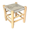 Tabouret en bois et Kittane gris clair - Ajbir