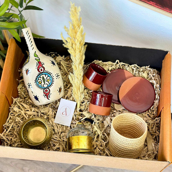 XL handcrafted Amazigh burgundy gift box