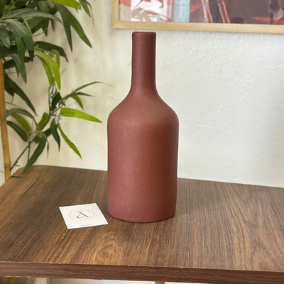 Iridescent brown bottle vase