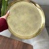 Handcrafted hammered tray in gilded brass 30cm