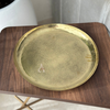 Handcrafted hammered tray in gilded brass 30cm