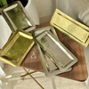 Rectangular hammered tray in gilded brass