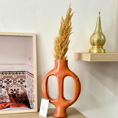 Handcrafted Tawja terracotta vase
