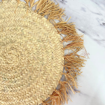 Tafoukt wicker fringed placemat 47cm (1pc)