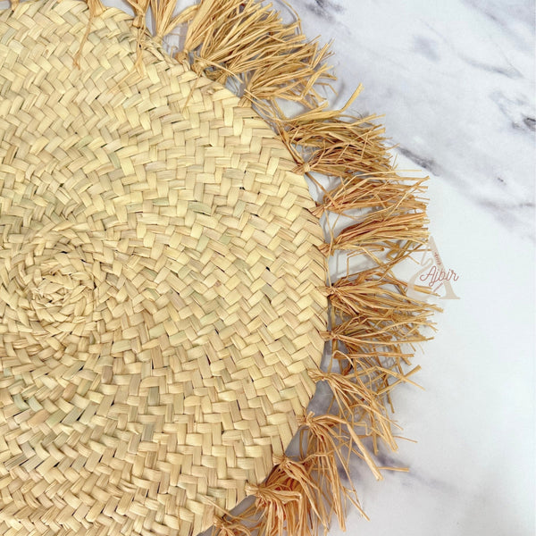 Tafoukt wicker fringed placemat 47cm (1pc)