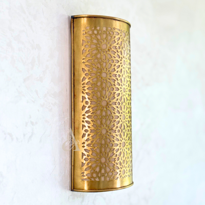 Zellige wall light in gilded brass