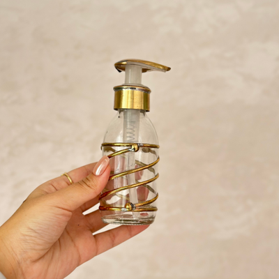 Algmad Glass and Gold Brass Soap Dispenser