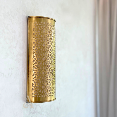 Zellige wall light in gilded brass