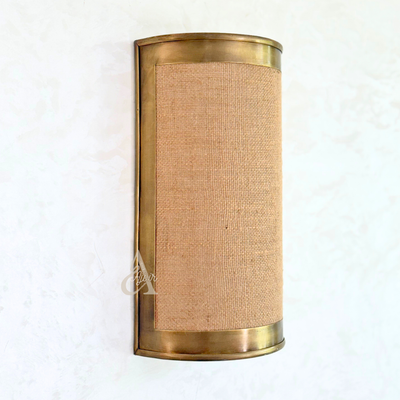 Aourir wall light in brass and jute